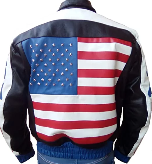 USA Flag leather Jacket