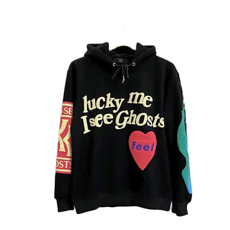 Shop exclusive Kanye West Lucky Me I See Ghost Hoodie From the album of Kids See Ghosts merch. (Real Hoodie, Sweatshirt, T shirt). Fast Free Shipping.