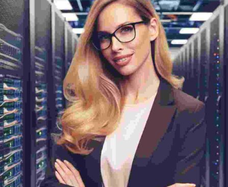 An executive infront of servers of webserver Malaysia (illustration)